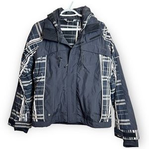 Alycium Black Gray Multilayered Winter Ski Snow Hooded Jacket Cold Weather XS